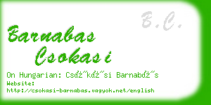 barnabas csokasi business card